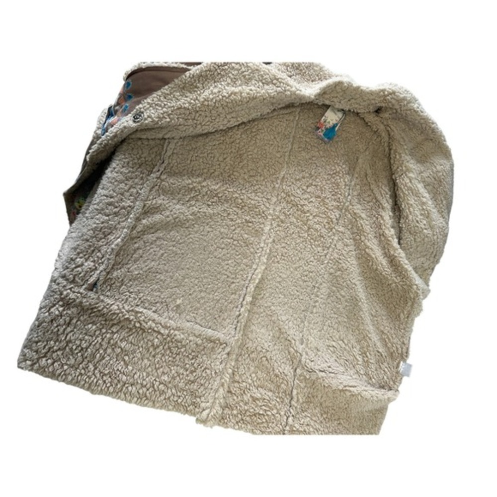 Johnny Was Steppa Sherpa Faux Suede‎ Coat XL Floral Patchwork Embroidered - Picture 11 of 12